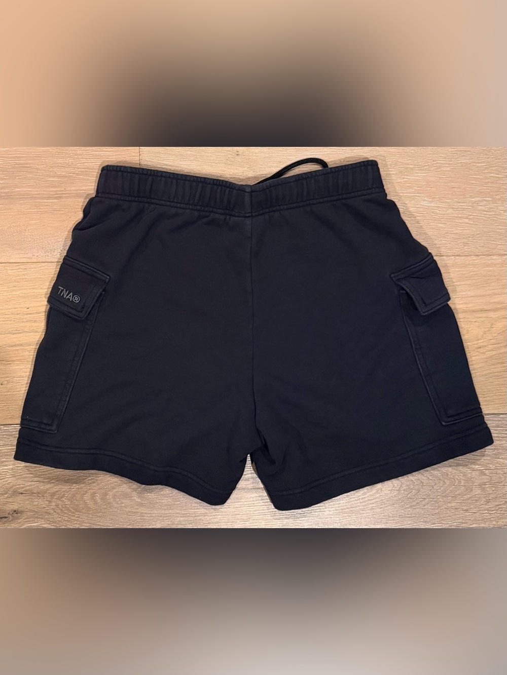 TNA Sweatfleece Terry Fleece Mega Fit Cargo Cotton Blend Shorts Black Size S
